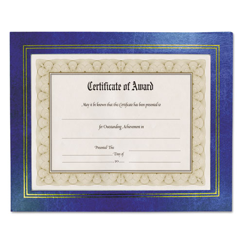 Leatherette Document Frame, 8-1/2 x 11, Blue, Pack of Two | by Plexsupply