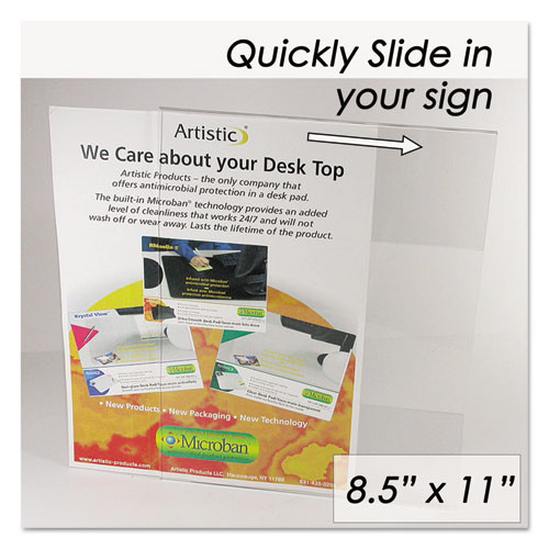 Image of Clear Plastic Sign Holder, All-Purpose, 8.5 x 11