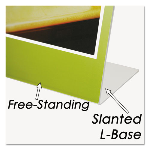 Image of Clear Plastic Sign Holder, Stand-Up, Slanted, 8.5 x 11