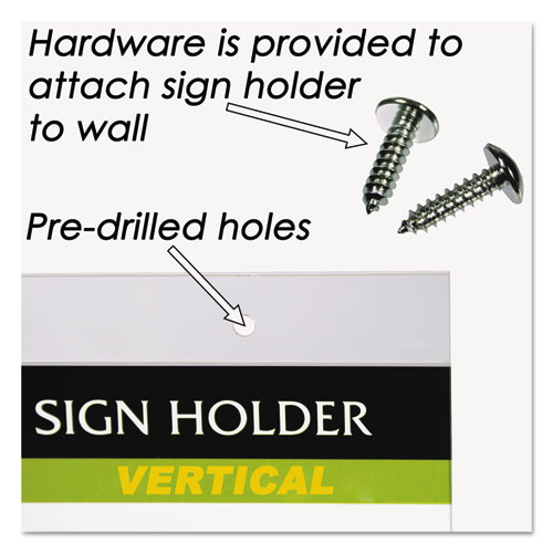 Image of Clear Plastic Sign Holder, Wall Mount, 8.5 x 11