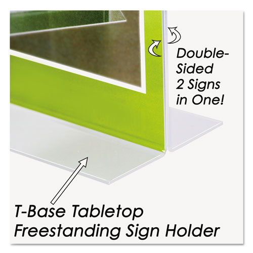 Image of Clear Plastic Sign Holder, Stand-Up, 8.5 x 11