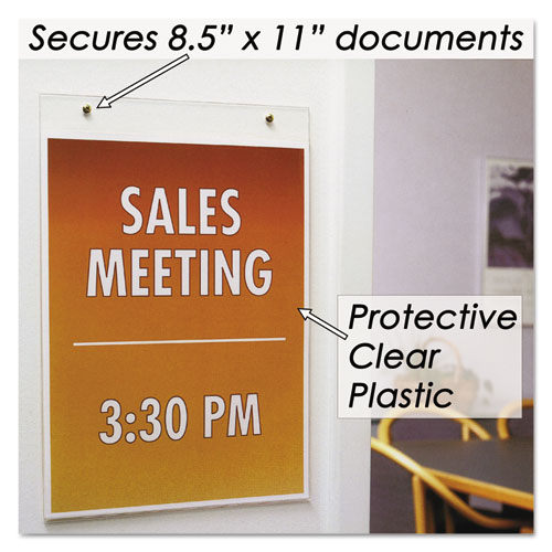 Clear Plastic Vertical-Orientation Wall Sign Holder with Mounting Screws, Quick-Change Insert System, 8.5 x 11 Insert