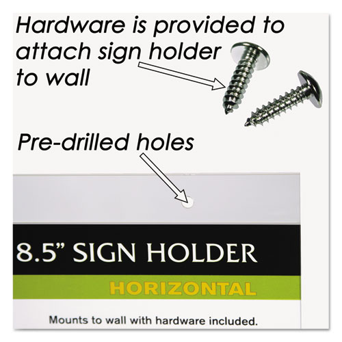 Clear Plastic Sign Holder, Wall Mount, 11 X 8 1/2