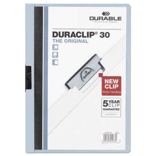 DuraClip Report Cover, Clip Fastener, 8.5 x 11, Clear/Light Blue
