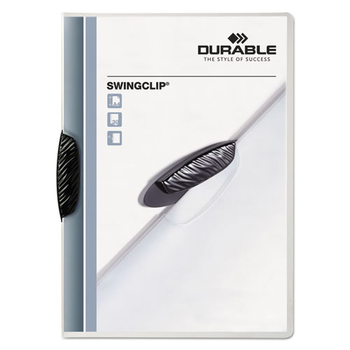 Image of Swingclip Clear Report Cover, Swing Clip, 8.5 x 11, Black Clip, 25/Box