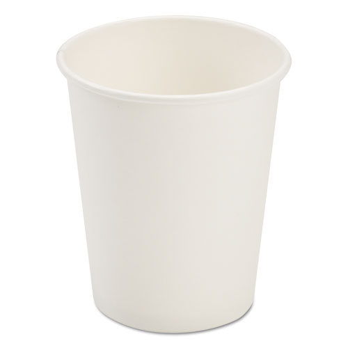 Pactiv Dopaco Paper Hot Cups, 8 oz, White, 50/Bag, 20 Bags/Carton