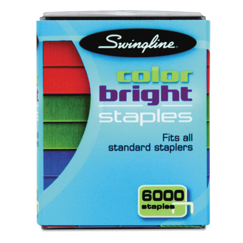 Swingline® Color Bright Staples, Assorted Colors, Blue, Red, Green, 6000/Pack