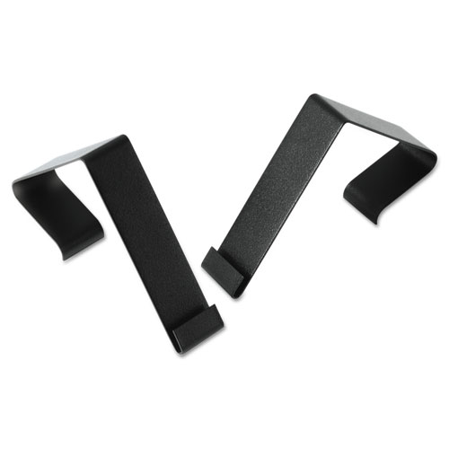 Quartet® Cubicle Partition Hangers, For 1.5" to 2.5" Thick Partition Walls, Black, 2/Set