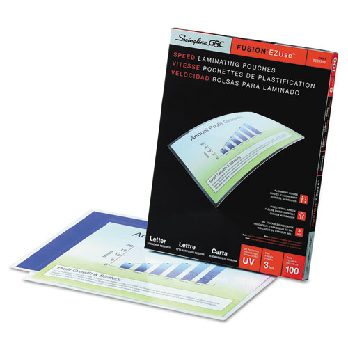 Image of Gbc® Ezuse Thermal Laminating Pouches, 3 Mil, 9" X 11.5", Gloss Clear, 100/Box