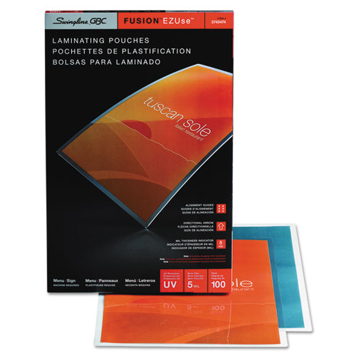 Image of Gbc® Ezuse Thermal Laminating Pouches, 5 Mil, 11.5" X 17.5", Gloss Clear, 100/Box