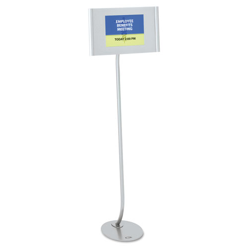Image of Quartet® Designer Sign Stand, Silver Aluminum Frame, 11 X 17