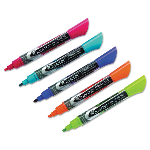EnduraGlide Dry Erase Marker, Broad Chisel Tip, Assorted Colors, 12/Set
