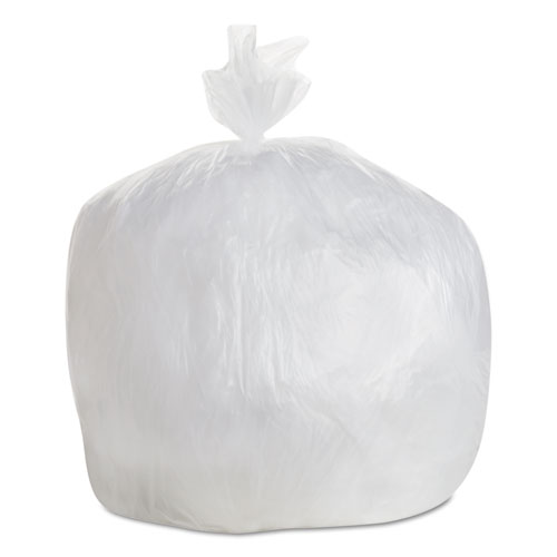 High Density Can Liners, 30 gal, 8 mic, 30" x 36", Natural, 25 Bags/Roll, 20 Rolls/Carton
