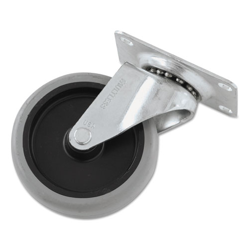 Image of Replacement Non-Marking Plate Caster, 4", Black/Gray