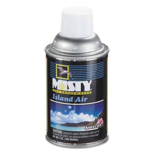 Misty® Metered Dry Deodorizer Refills, Island Air, 7oz, Aerosol, 12/Carton