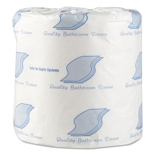 Standard Bath Tissue, Septic Safe, 1-Ply, White, 1,000 Sheets/Roll, 96 Wrapped Rolls/Carton | by Plexsupply