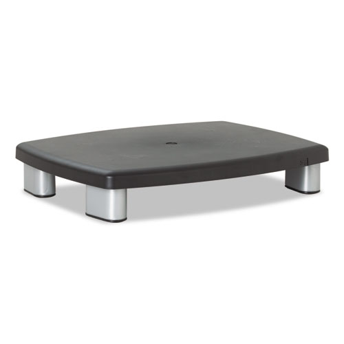 Adjustable Height Monitor Stand, 15 x 12 x 2.63 to 5.88, Black/Silver
