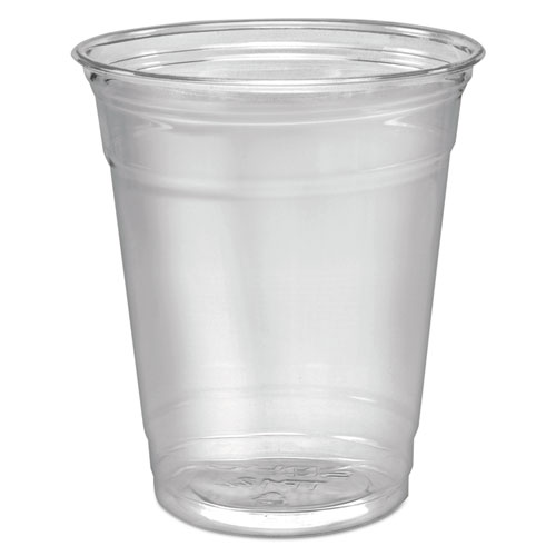 PET Cold Cup Dome Lids, Fits 9 oz Squat/12 oz PET Cups, Clear, 1,000/Carton