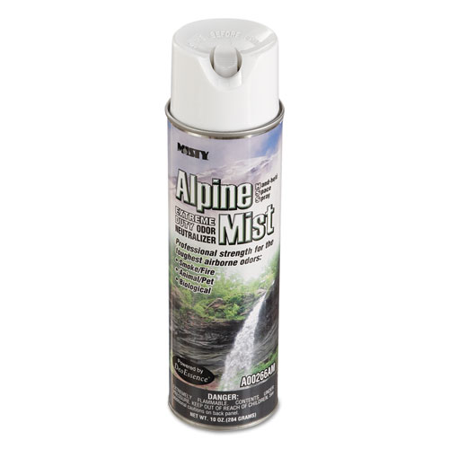 Misty® Hand-Held Odor Neutralizer, Alpine Mist, 10 oz Aerosol Spray, 12/Carton