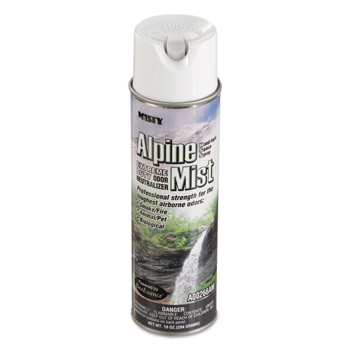 Image of Misty® Hand-Held Odor Neutralizer, Alpine Mist, 10 Oz Aerosol Spray, 12/Carton