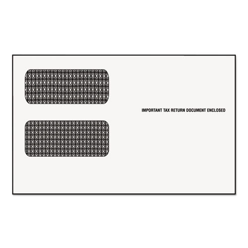 1099 Double Window Envelope, Commercial Flap, Gummed Closure, 5.63 x 9.5, White, 24/Pack | by Plexsupply
