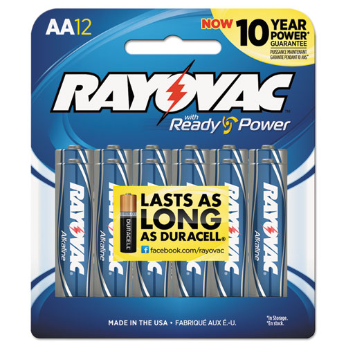 Rayovac® High Energy Premium Alkaline Battery, AA, 12/Pack
