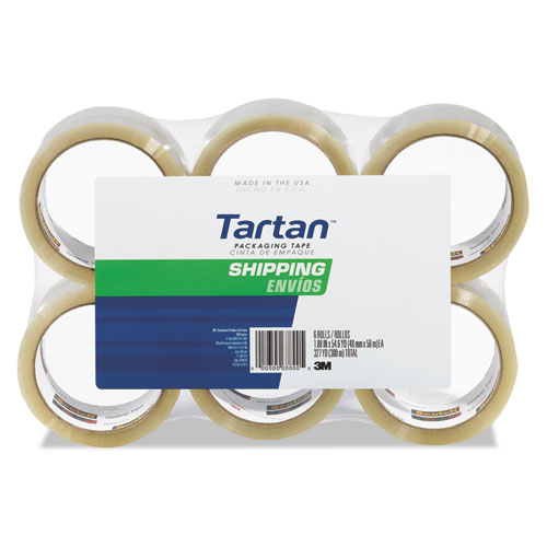 Image of Tartan™ 3710 Packaging Tape, 3" Core, 1.88" X 54.6 Yds, Clear, 6/Pack