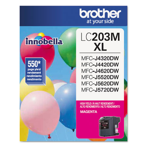 Image of Brother Lc203M Innobella High-Yield Ink, 550 Page-Yield, Magenta