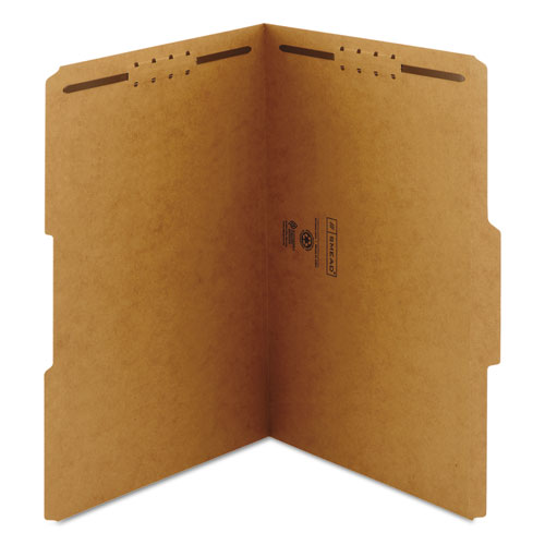 Top Tab 2-Fastener Folders, 1/3-Cut Tabs, Legal Size, 11 pt. Kraft, 50/Box