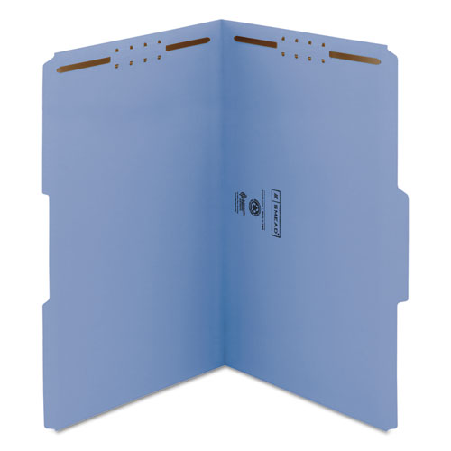Top Tab Colored 2-Fastener Folders, 1/3-Cut Tabs, Legal Size, Blue, 50/Box