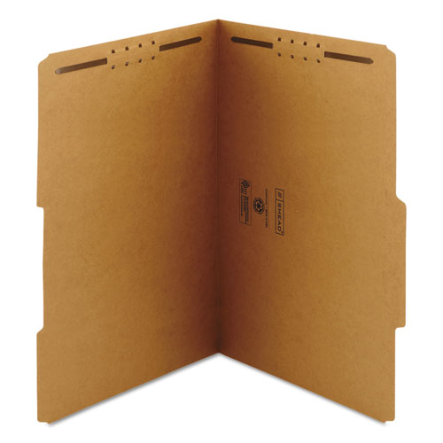 Top Tab 2-Fastener Folders, 2/5-Cut Tabs, Right of Center, Legal Size, 11 pt. Kraft, 50/Box