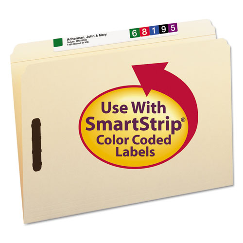Top Tab 2-Fastener Folders, Straight Tab, Legal Size, 11 pt. Manila, 50/Box