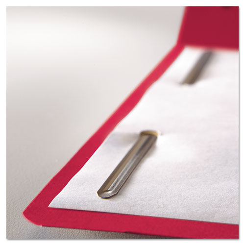 Top Tab Colored Fastener Folders, 0.75" Expansion, 2 Fasteners, Letter Size, Red Exterior, 50/Box