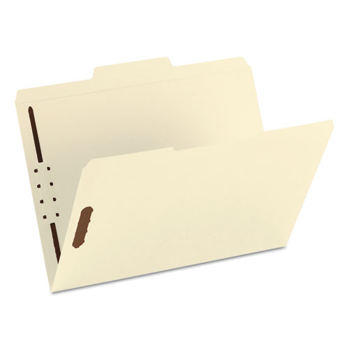 Top Tab 1-Fastener Folders, 1/3-Cut Tabs, Letter Size, 11 pt. Manila, 50/Box