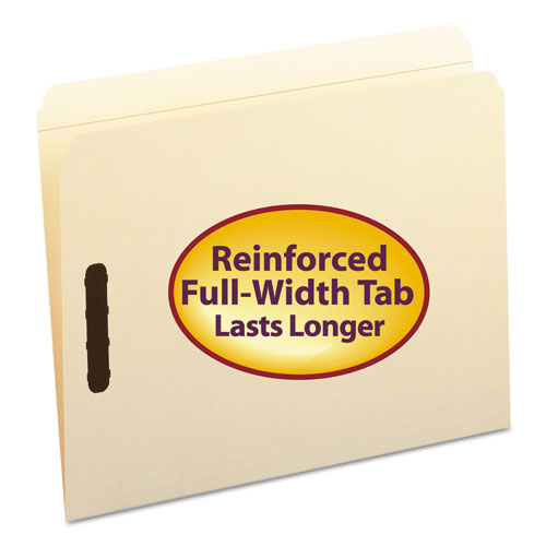 Top Tab 2-Fastener Folders, Straight Tab, Letter Size, 11 pt. Manila, 50/Box