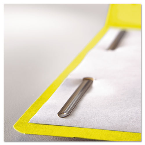 Top Tab Colored 2-Fastener Folders, 1/3-Cut Tabs, Letter Size, Yellow, 50/Box