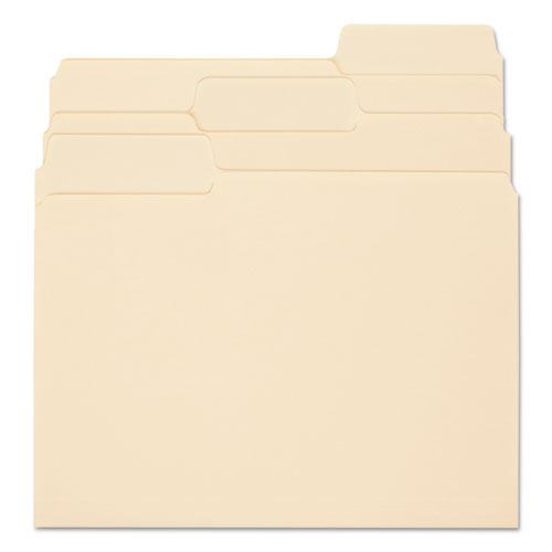 SuperTab Reinforced Guide Height Top Tab Folders, 1/3-Cut Tabs, Letter Size, 11 pt. Manila, 100/Box