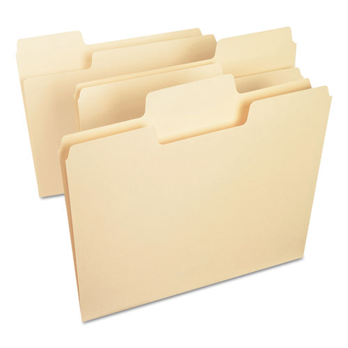SuperTab Top Tab File Folders, 1/3-Cut Tabs, Letter Size, 11 pt. Manila, 100/Box