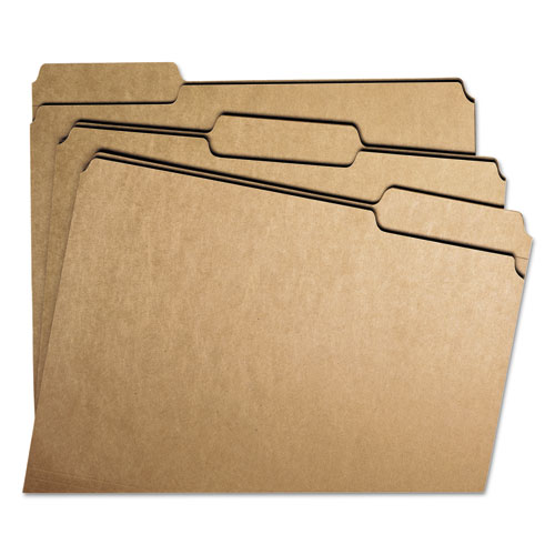 Heavyweight Kraft File Folder, 1/3-Cut Tabs: Assorted, Letter Size, 0.75" Expansion, 11-pt Kraft, Brown, 100/Box