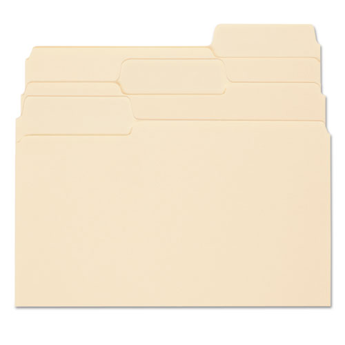 SuperTab Reinforced Guide Height Top Tab Folders, 1/3-Cut Tabs, Letter Size, 11 pt. Manila, 100/Box