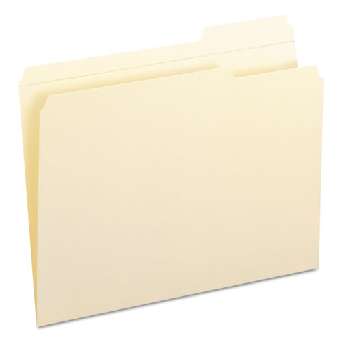 Reinforced Tab Manila File Folders, 1/3-Cut Tabs, Right Position, Letter Size, 11 pt. Manila, 100/Box