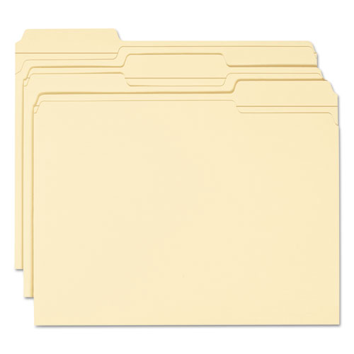 Image of Smead™ Expandable Heavyweight File Folders, 1/3-Cut Tabs: Assorted, Letter Size, 1.5" Expansion, Manila, 50/Box