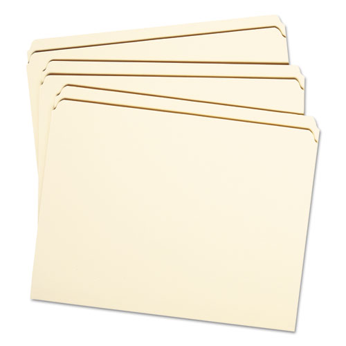 Reinforced Tab Manila File Folders, Straight Tab, Letter Size, 11 pt. Manila, 100/Box