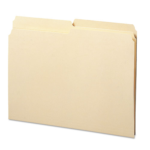 Smead™ Reinforced Tab Manila File Folders, 1/2-Cut Tabs: Assorted, Letter Size, 0.75" Expansion, 11-Pt Manila, 100/Box