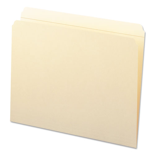 Image of Smead™ Reinforced Tab Manila File Folders, Straight Tabs, Letter Size, 0.75" Expansion, 11-Pt Manila, 100/Box