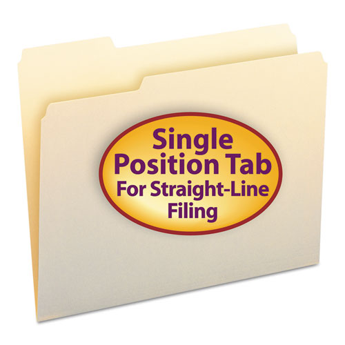 Manila File Folders, 1/3-Cut Tabs, Left Position, Letter Size, 100/Box | by Plexsupply