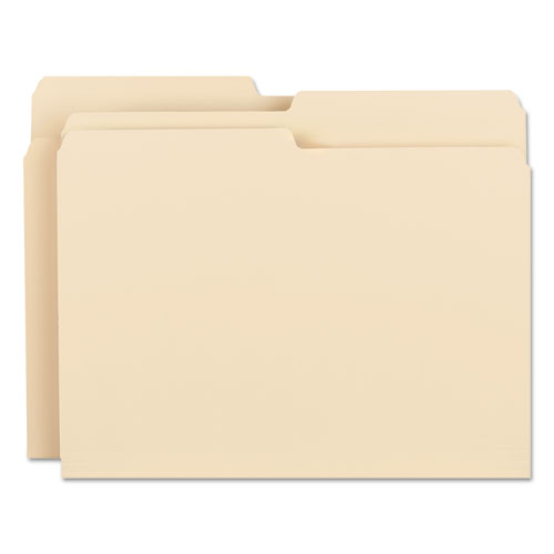 Manila File Folders, 1/2-Cut Tabs, Letter Size, 100/Box