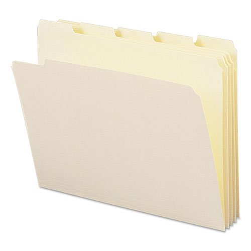 Manila File Folders, 1/5-Cut Tabs, Letter Size, 100/Box