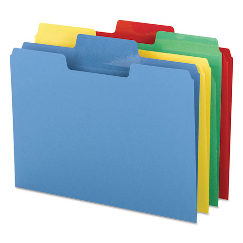 Image of Erasable SuperTab File Folders, 1/3-Cut Tabs: Assorted, Letter Size, 0.75" Expansion, Assorted Colors, 24/Pack