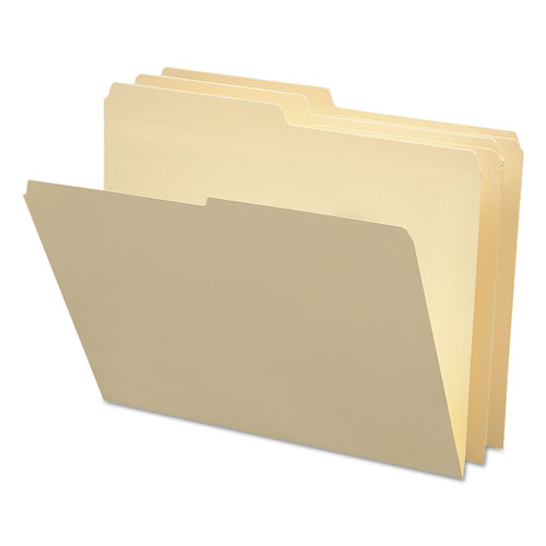 Image of Smead™ Manila File Folders, 1/2-Cut Tabs: Assorted, Letter Size, 0.75" Expansion, Manila, 100/Box